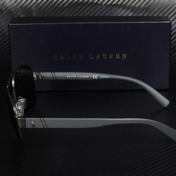 RALPH LAUREN POLO Gunmetal Mir Silver 60 mm Men's Sunglasses - Picture 3 of 5